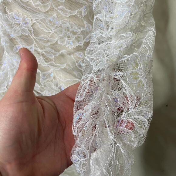 For Love and Lemons white floral lace maxi dress sz XS - Picture 12 of 14